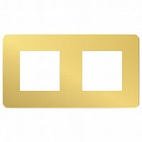Рамка 2 поста UNICA STUDIO, золото | код. NU280459 | Schneider Electric